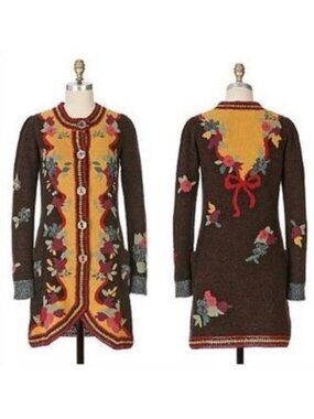 ANTHROPOLOGIE Sparrow Yellow Brick Road Sweater coat SMALL S